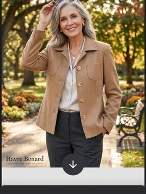 Vintage Havre Benard Sport Tan Jacket wool blend size 14 Business Casual